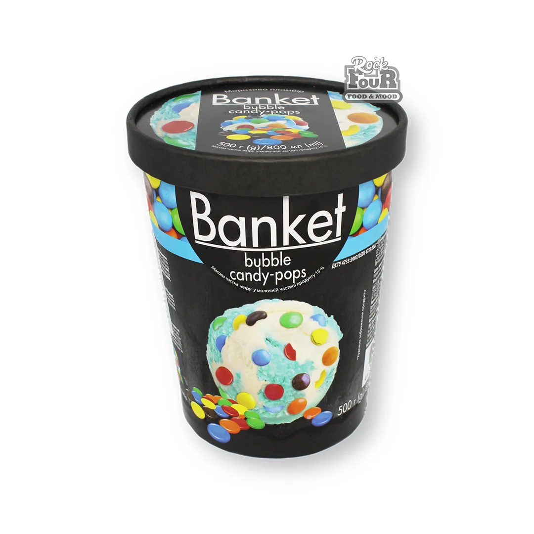 Ice cream "Banquet" with bubblegum flavour and coloured candies 500g